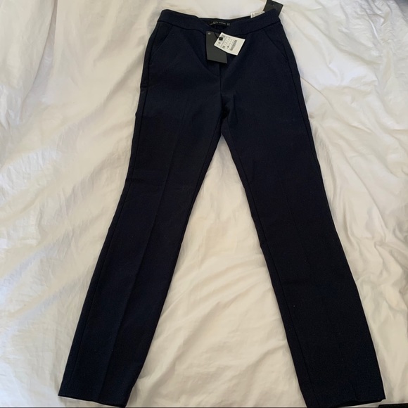 Zara Navy High Waisted Dress Pants - Picture 2 of 5